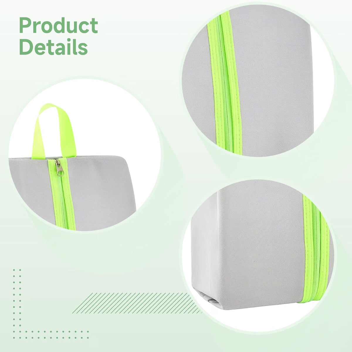 2 Pcs Shoe Bags, 16.1 in Oxford Cloth Waterproof Dustproof Travel Bags with Reflective Strip & Zipper