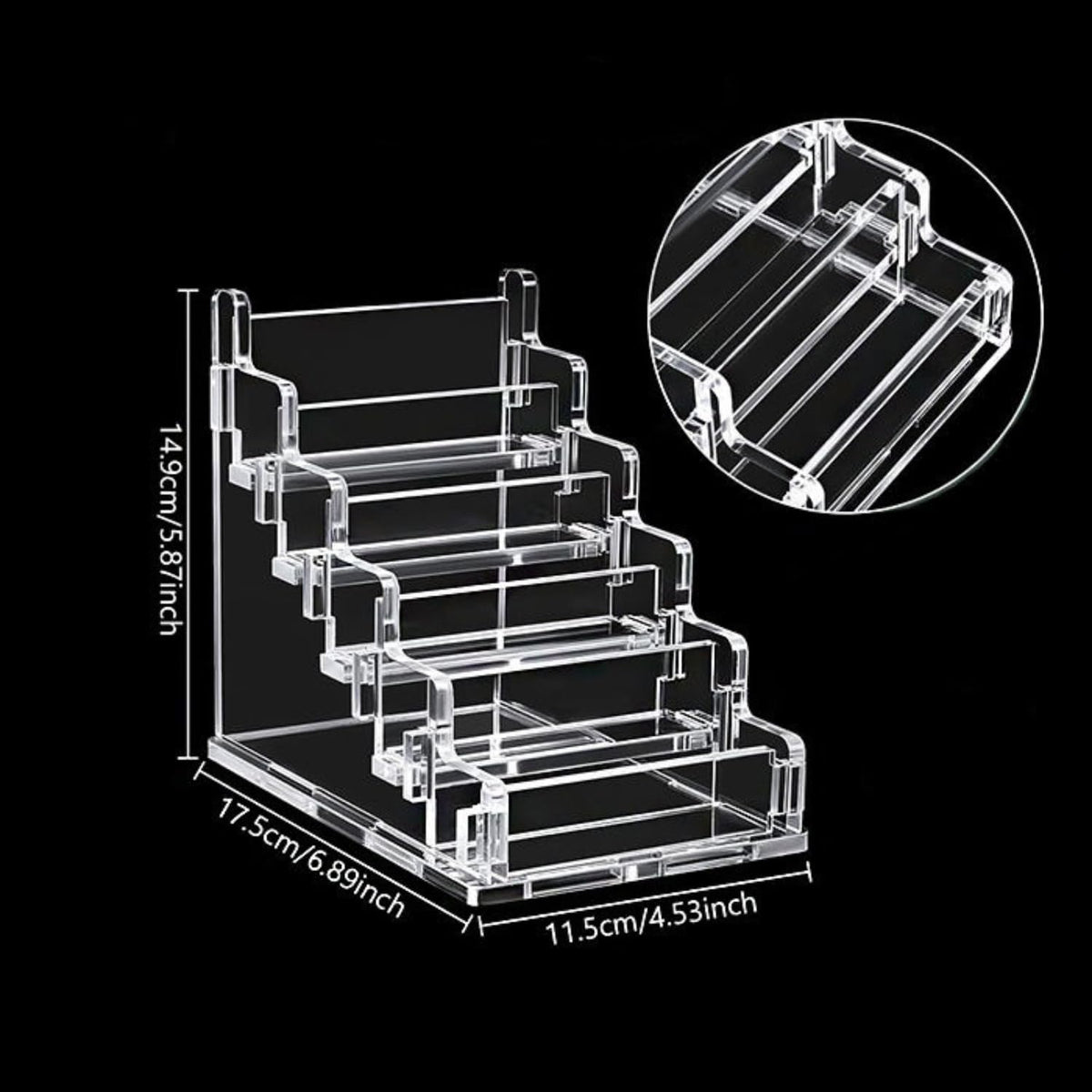 5 Tier Clear Acrylic Business Card Holder Stand - Detachable Tiered Desk Business Card Display Organizer Rack for Office Countertop, Retail Store, Trade Show, Reception & Tabletop Display