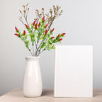 3pcs Lifelike Faux Red Chili Pepper Stems Decorative Artificial Twigs for DIY Floral Arrangements Plastic Simulation Green Plants for Home Decor