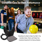 3-in-1 Bowling Basics Accessories Kit, Microfiber Bowling Ball Towel Kit,with Bearing Spinner Holder, Bowlings Ball Cleaner Wipes, Microfiber Bowlings Towel with Easy-Grip Dots