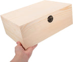 Retro Jewelry Case Wooden Box with Hinged Lid and Front Clasp Dresser or Bedside Use, Holds Jewelries and Small Sundries, Multipurpose Wooden Storage with Easy Open Close