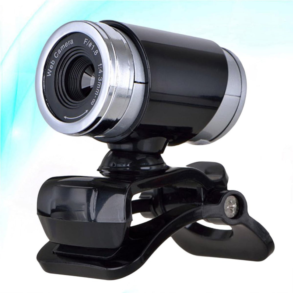 USB 2.0 720p Webcam with Mic and Clip for Teaching Streaming Black Plastic Build, Noise Reduction Mic, 30fps Video, Plug and Play, Teleconference and Photo
