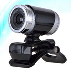 USB 2.0 720p Webcam with Mic and Clip for Teaching Streaming Black Plastic Build, Noise Reduction Mic, 30fps Video, Plug and Play, Teleconference and Photo