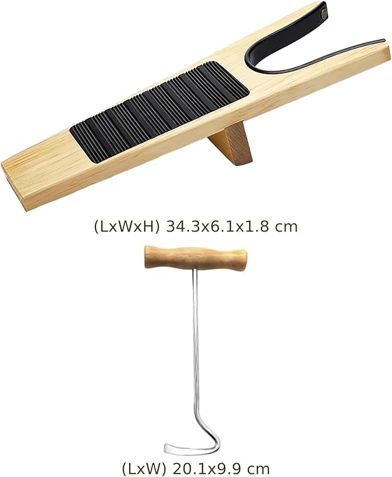 2 Pcs Wooden Boot Jack and Hook Set, Long Handle Boot Puller Remover Tool for Work & Cowboy Boots, Shoe Helper for Men & Women