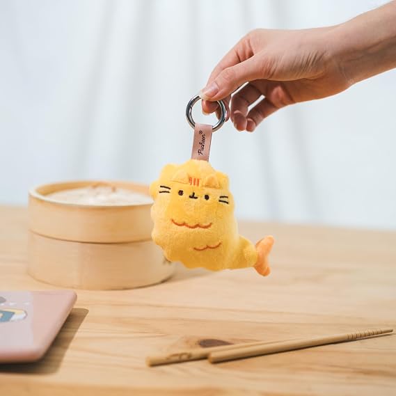 Pusheen Sushi Roll Plush Keychain - Pusheen Stuff Polyester plush, metal clasp, 4.7in tall, pusheen sushi design, cute keychain charm, kawaii gift