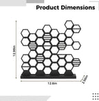 Black Honeycomb Wood Earring Holder, 140+ Hole Jewelry Display Stand for Studs & Dangle Earrings