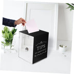 Acrylic Tip Box Lock for Donation and Suggestion Collection Versatile Raffle Container for Bars Restaurants and Musicians