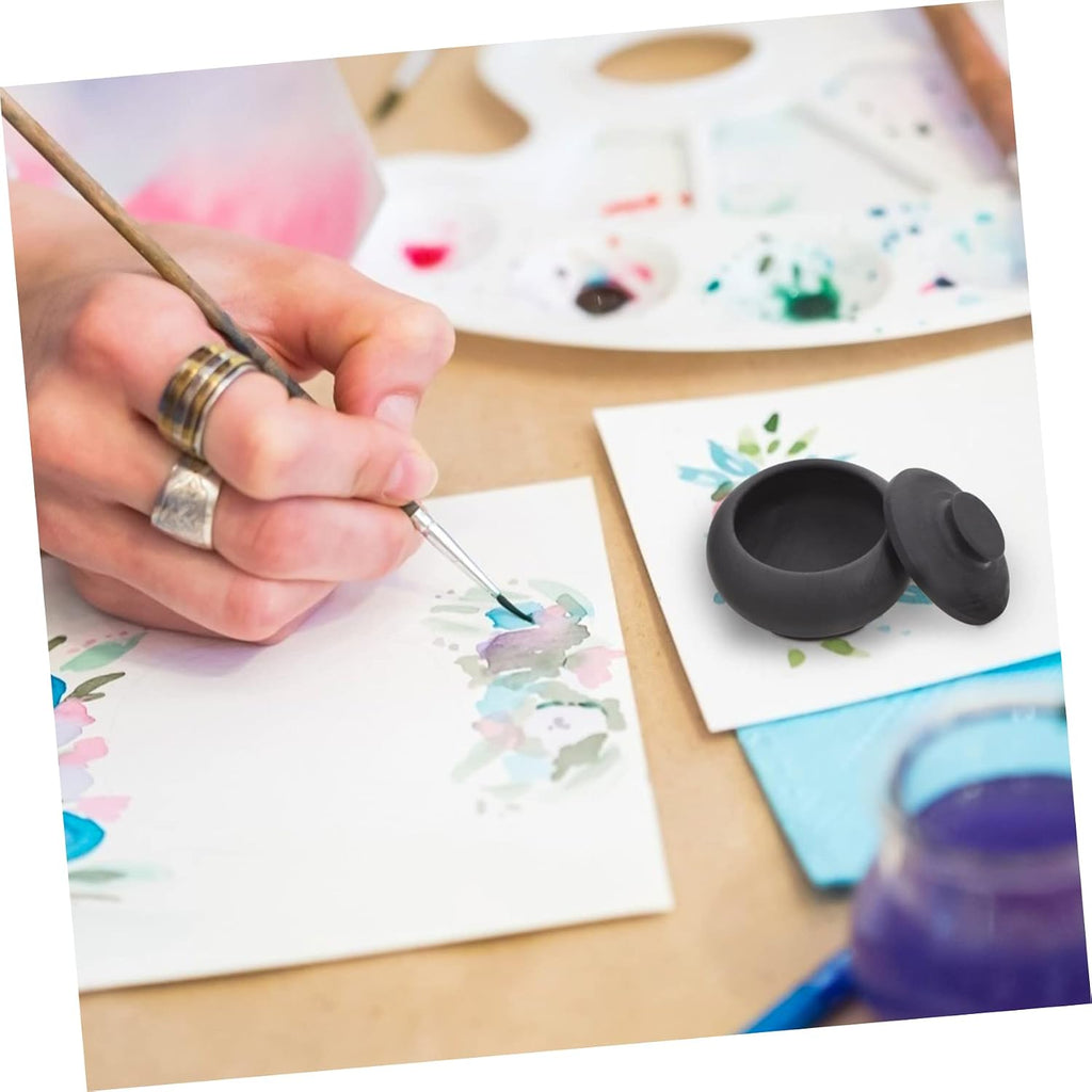 1Pc Mini Calligraphy Inkstone Practical Ink Grinding for Chinese Calligraphy and Painting Ink Container for Artists and Beginners
