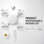 Socket Fan Light With Remote, LED Ceiling Fan Light, Socket Ceiling Fan With Light, 3 Speeds Fan And 3 Color Temperatures