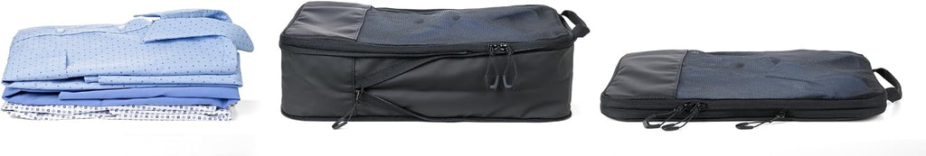 Black Packing Shirts Travel Compression Bag Large Pack Bag with Zip for Space-Saving Packing with Carry Handle Made of Polyester, Tarpaulin (Tarpaulin) in Black