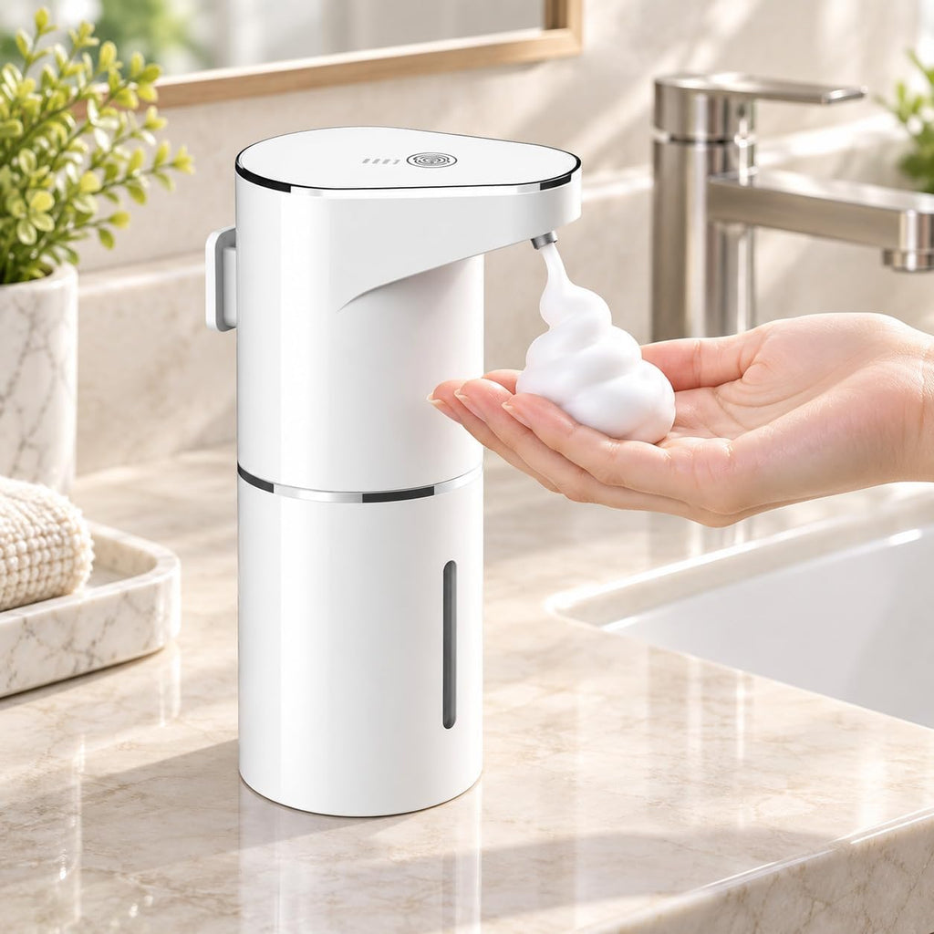 Automatic Foaming Soap Dispenser, Touchless Hand Soap Dispenser 350mL automatic foam soap dispenser with sensor, 3 foam levels and Type-C charging for kitchen and bathroom