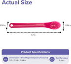 Wee Textured Spoons - Self-Feeding Oral Motor Therapy for Lip Closure & Oral Awareness, Kids, Toddlers & Adults, Sensory Feeding Aid | Magenta, 6-Pack