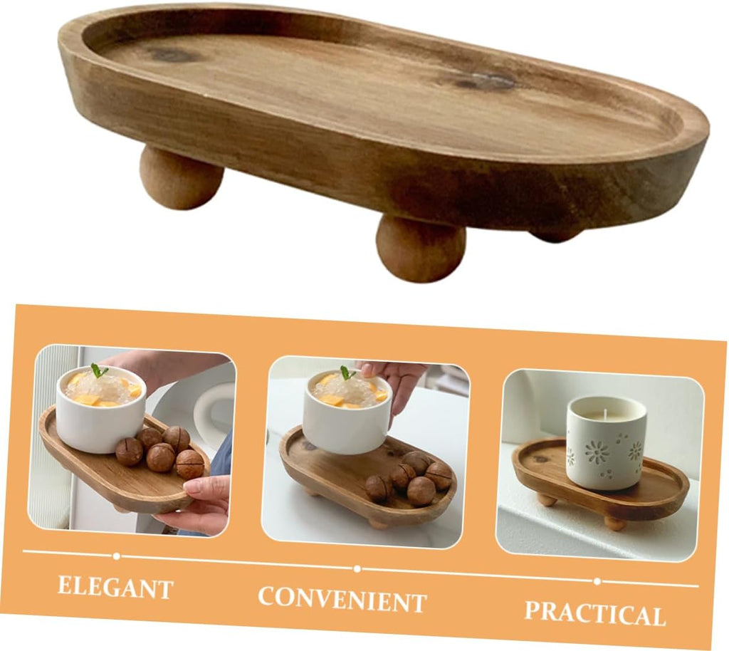 Handmade Wooden Tray Decorative Minimalist Design for Charcuterie Cracker Dessert Serving