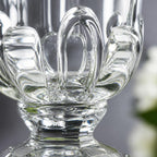 8 Inch Glass Urn Vase, Vintage Crystal Pedestal Vase for Wedding Centerpieces