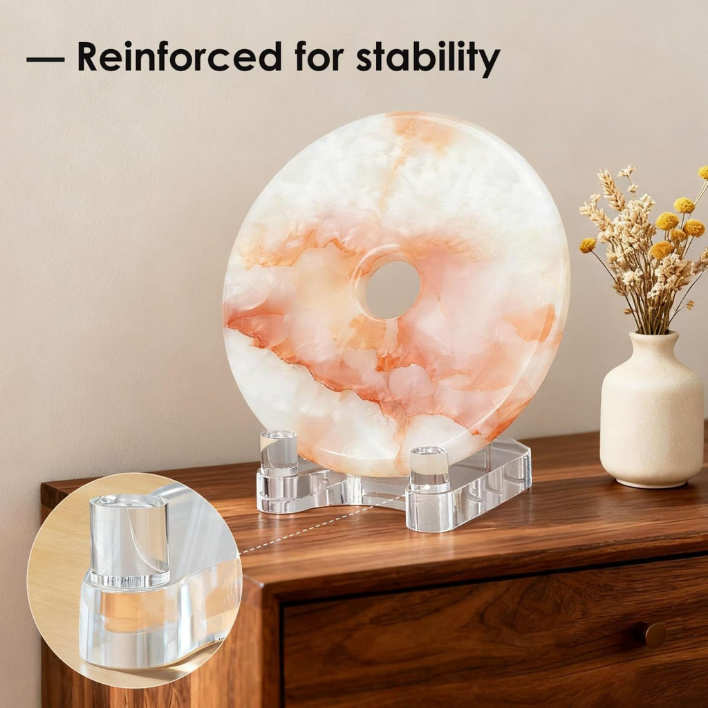 Clear Acrylic Plate Display Stand Holder - Adjustable Heavy Duty Easel Riser for Decorative Dishes Picture Frames Art Canvas Plaques Tabletop Picture Frame Holder Racks for Indoor Home Decor