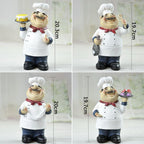 Creative Cake Chef Figurine Resin Mini Sculpture for Home Decor White Collectible Accent, Portable and Practical, Crafted for Kitchen Tabletop, Bar, Cafe Display