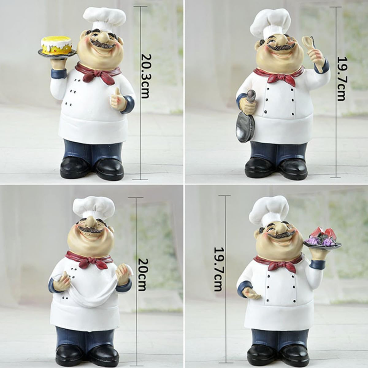 Creative Cake Chef Figurine Resin Mini Sculpture for Home Decor White Collectible Accent, Portable and Practical, Crafted for Kitchen Tabletop, Bar, Cafe Display