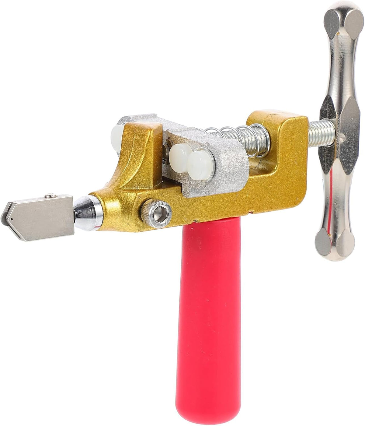 Professional Roller Glass Cutter for Tile and Mirror Home Use Plastic Alloy Build, Integrated Cutting Tool, Non Slip Ergonomic Handle, Golden Finish, Home Decoration Work