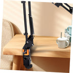 Iron Desktop Bracket Clamp for Microphone Stand Holder Black Iron Build, Non Slip Grip, Adjustable Screws, Desk Mounting Clamp for Home Studio Use