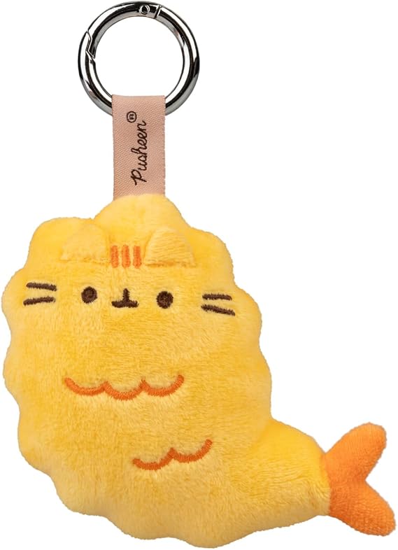 Pusheen Sushi Roll Plush Keychain - Pusheen Stuff Polyester plush, metal clasp, 4.7in tall, pusheen sushi design, cute keychain charm, kawaii gift
