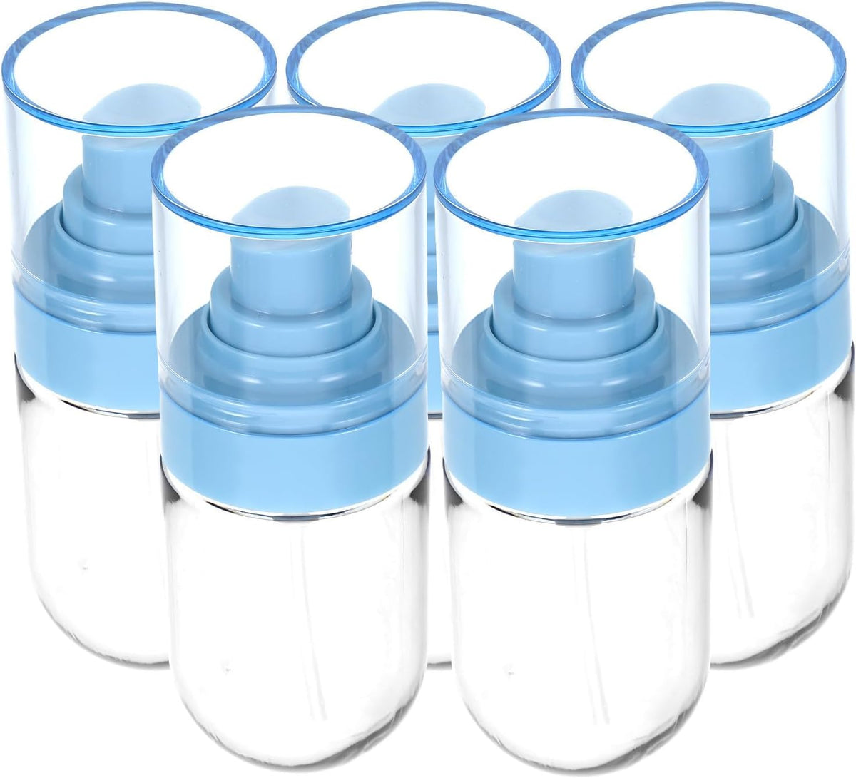 5pcs Blue 50ml Refillable Spray Bottle Fine Mist for Home Use Portable Lightweight Reusable Plastic, Compact Atomizer for Skincare, Hair Oil, Toner, and Professional Use