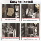 Diamond Suction Cup Door Handle, Strong Hold No-Drill Removable Handle for Doors, Windows & Cabinets