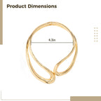 Golden Metal Choker Necklace, Dual Hoop Chunky Twisted Geometric Statement Necklace for Women