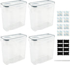 Filament Storage Box, Airtight Container for Single 500g Small Spools 4 pcs Transparent Airtight Dry Storage Boxes with Desiccants and Label for 3D Printer Filament Sealing and Protection