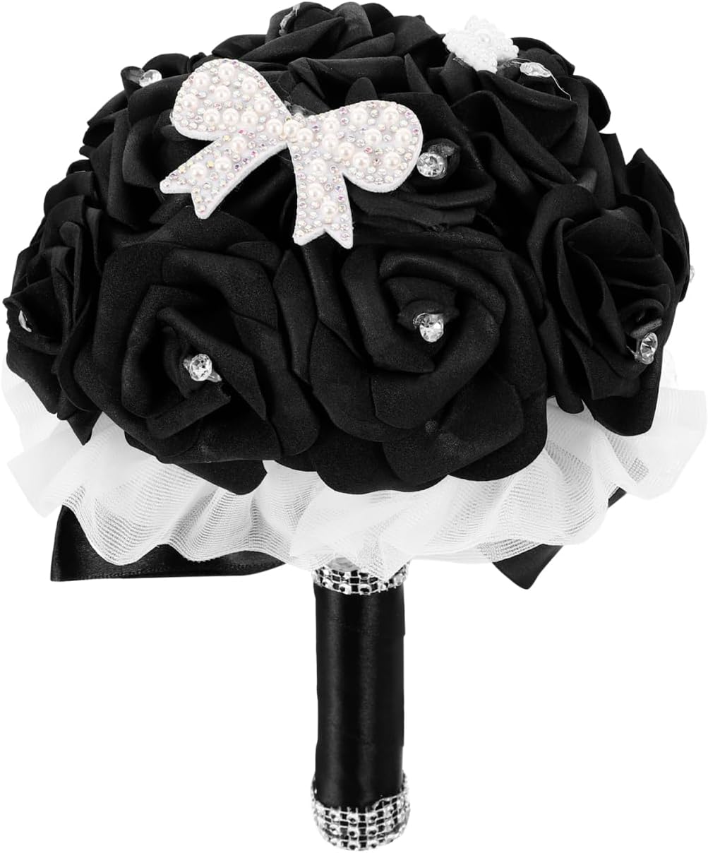 Artificial Flower Bouquet Bridal Bouquet for Bride Wedding Fake for Ceremony Bridal Shower Engagement Party Simulated Flowers Home Decor 9.44 X 6.29 X 6.29 in