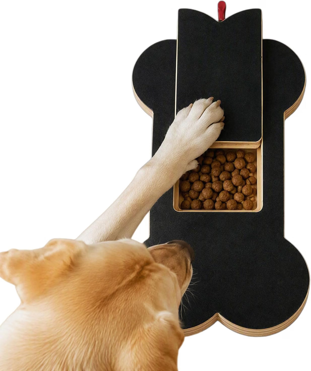 Wooden Dog Nail Scratch Board with Treat Box for Small & Medium Dogs