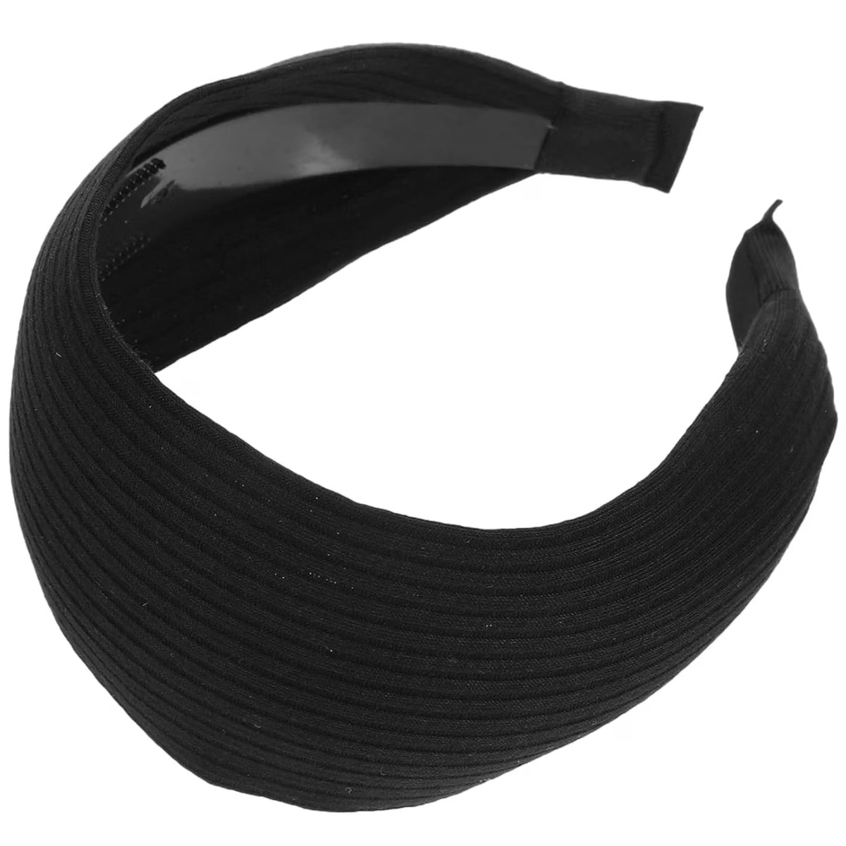 Extra Wide Knit Headband for Women, Black Non-Slip Elastic Hair Wrap