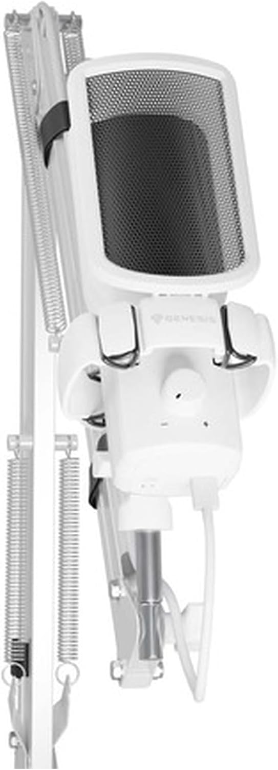 Radium 251 USB Gaming Microphone with Arm 5 - Condenser, 192KHz/24bit, RGB Lighting, Pop Filter, Gain Dimmer, Silent Button, Real-Time Monitoring, Plug & Play for PC