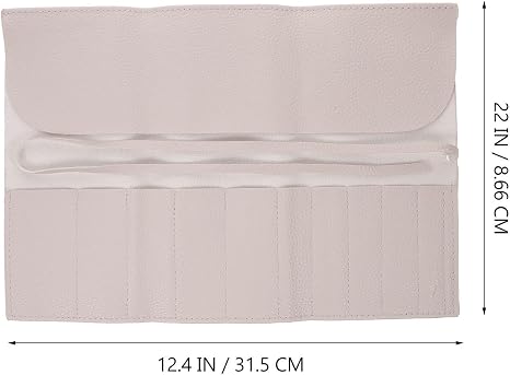 Portable Cosmetic Brush Pouch with Organizer Strap for Travel Artificial Fiber, Black Color, Lightweight Compact Design, Keeps Essentials Clean and Orderly in Tote Bags Random Color