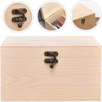 Rustic Wooden Jewelry Box for Diamonds and Pendants, Beige Wear-resistant Organizing Display, Home Bedroom Use, No Burrs Finish, Delicate Decorative Storage