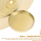Gold Round Disc Wall-Mounted Iron Candleholder 5.90 X 5.90 X 2.36 in Iron Build, Gold Finish, Simple Style, Home Bar Restaurant Decor, Wall Decoration