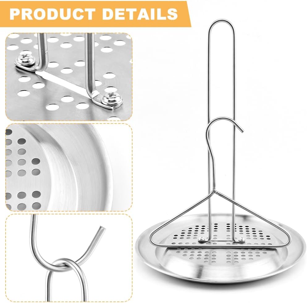 Turkey Rack, Stainless Steel Vertical Turkey Roasting Stand, Poultry Chicken Holder Accessories, Heavy Duty Aluminum Roasting Drip Pan, for Outdoor Deep Fryer