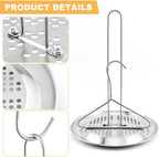 Turkey Rack, Stainless Steel Vertical Turkey Roasting Stand, Poultry Chicken Holder Accessories, Heavy Duty Aluminum Roasting Drip Pan, for Outdoor Deep Fryer