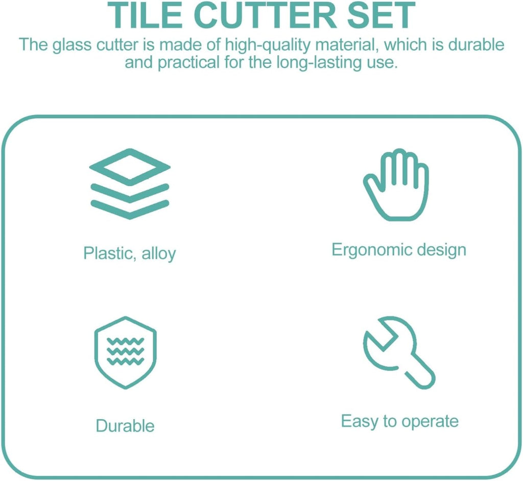 Professional Roller Glass Cutter for Tile and Mirror Home Use Plastic Alloy Build, Integrated Cutting Tool, Non Slip Ergonomic Handle, Golden Finish, Home Decoration Work