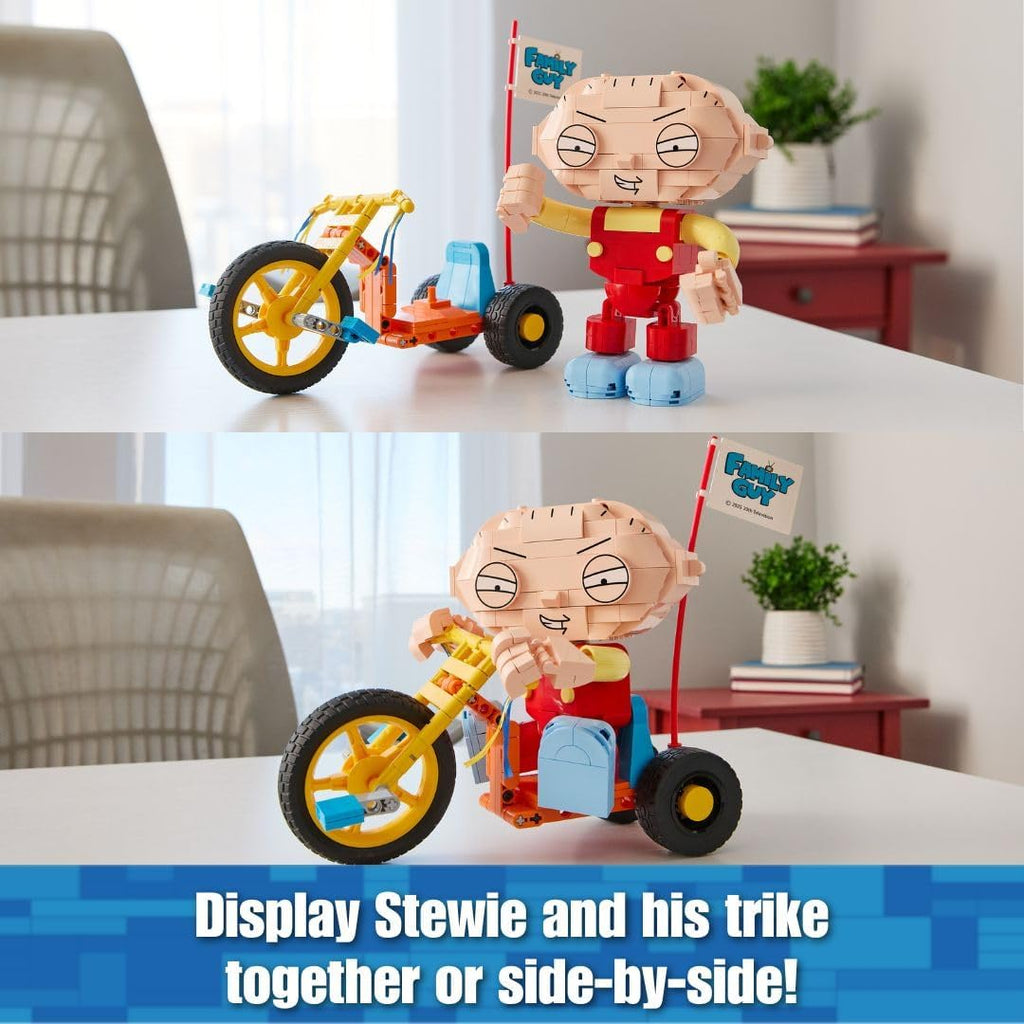 Family Guy Stewie on Trike Building Kit, 429-Piece Collectible Display Model