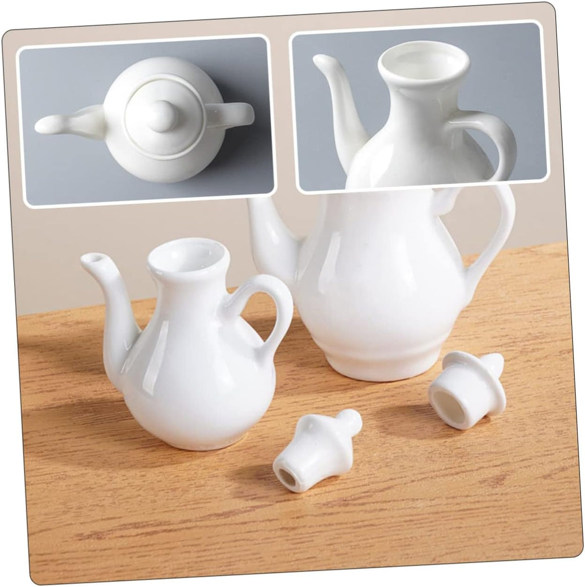 2pcs Ceramic Vinegar Pot Vinegar Dispenser Syrup Cruet Bottle Olive Oil Bottle Dispenser Ceramic Oil Dispenser Sauce Pitcher Kitchen Multifunction Ceramics Sauce Pot White