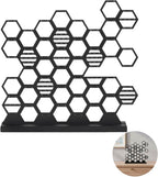 Black Honeycomb Wood Earring Holder, 140+ Hole Jewelry Display Stand for Studs & Dangle Earrings