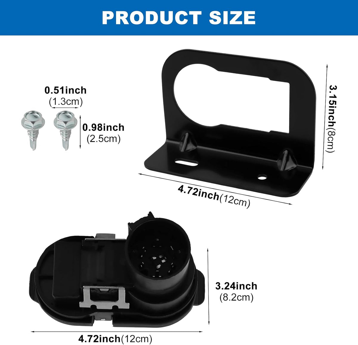 7-Way Blade & 4-Pin Flat Trailer Plug Kit with Bracket, Trailer Brake Harness, Compatible with 2009-2023 Fo rd F150 F250 F350 Trailers Connector 9U5Z-14489-MAA