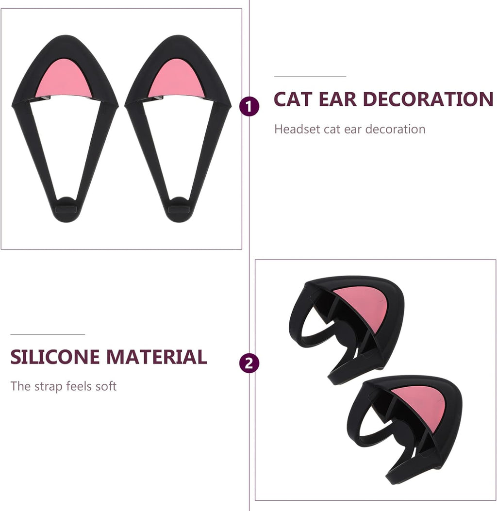 1 Pair Cute Cat Ear Headset Decorations of Adorable Cat Ear Shaped Adornments for Headphones Ideal for Gamers Streamers and Cosplayers Universal Fit and Easy to Attach