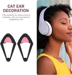 1 Pair Cute Cat Ear Headset Decorations of Adorable Cat Ear Shaped Adornments for Headphones Ideal for Gamers Streamers and Cosplayers Universal Fit and Easy to Attach