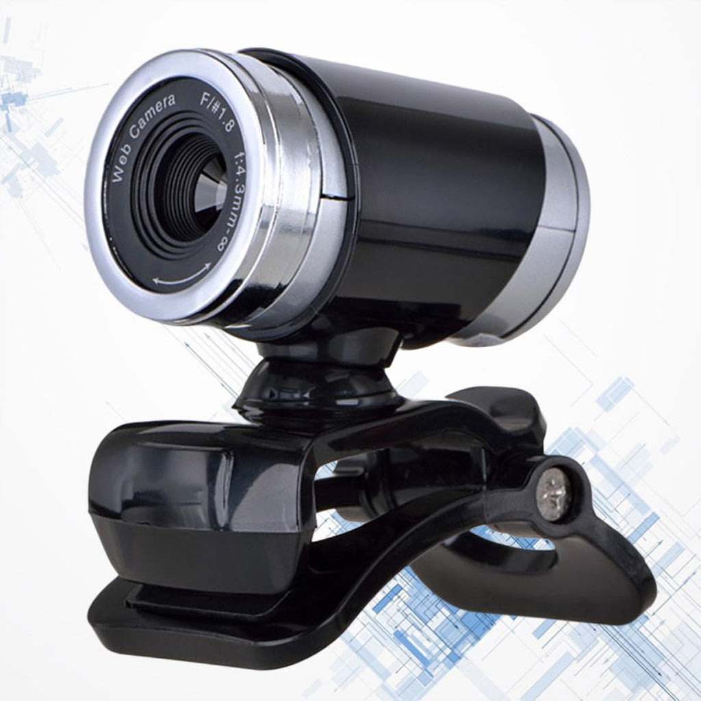 USB 2.0 720p Webcam with Mic and Clip for Teaching Streaming Black Plastic Build, Noise Reduction Mic, 30fps Video, Plug and Play, Teleconference and Photo