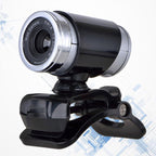 USB 2.0 720p Webcam with Mic and Clip for Teaching Streaming Black Plastic Build, Noise Reduction Mic, 30fps Video, Plug and Play, Teleconference and Photo