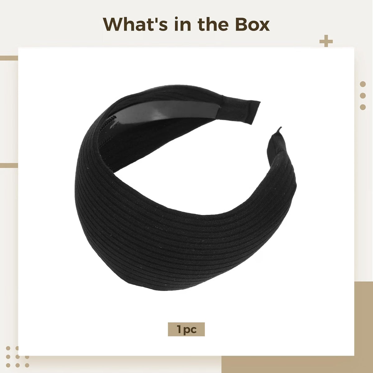 Extra Wide Knit Headband for Women, Black Non-Slip Elastic Hair Wrap