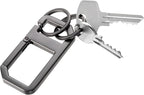 Alvar Nero Keyring Carabiner with Practical Click Closure Includes Two Key Rings Cast Metal Gunmetal in Puristic Design and with Clever Mechanics