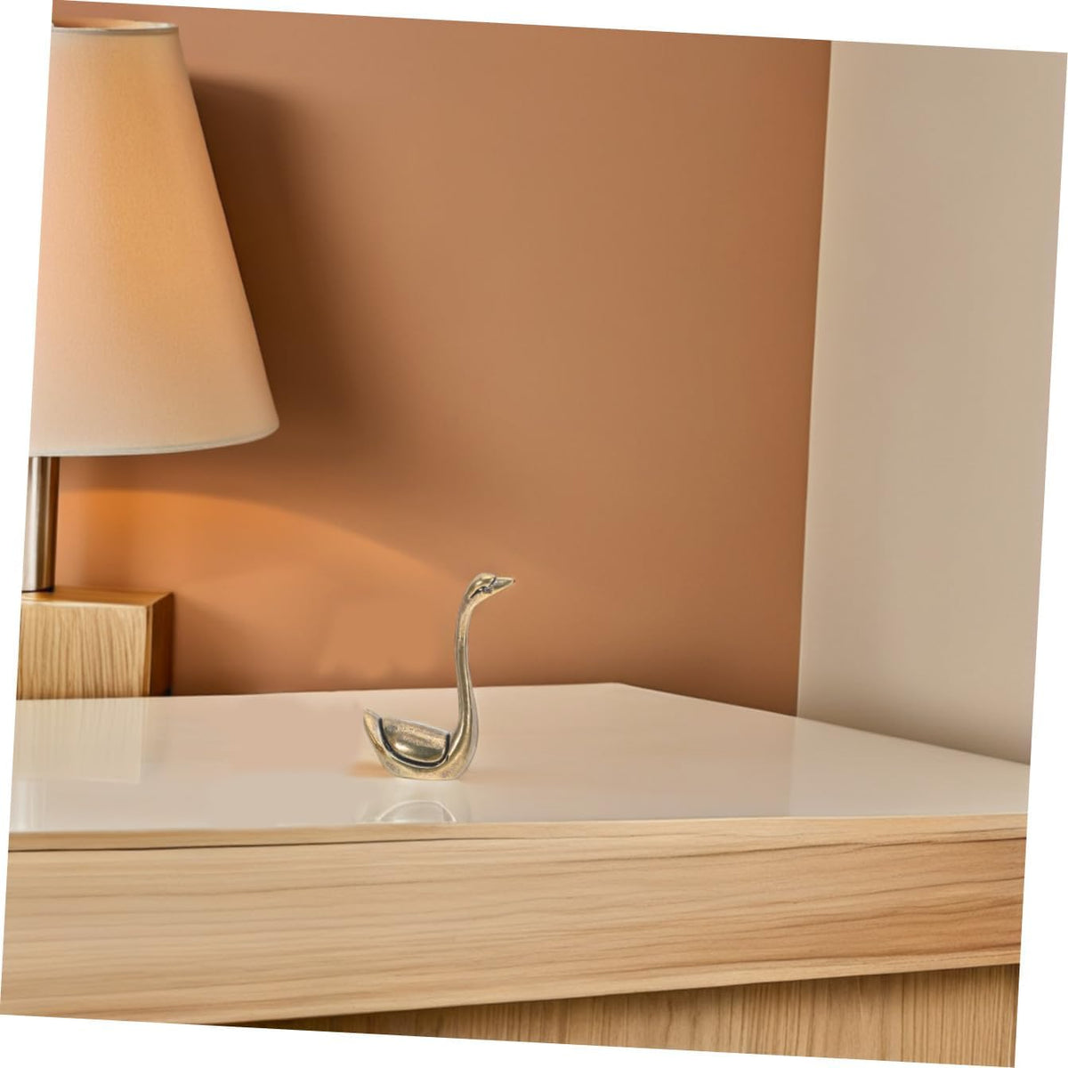 2pcs Antique Swan Figurines: Brass Swan Statues, Decorative Animal Centerpiece Ornaments for Coffee Table, Office or Living Room
