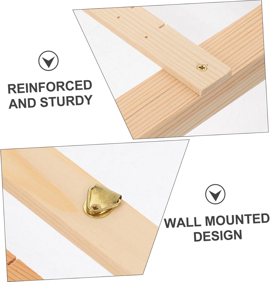 Wooden Jewelry Organizer Earring Display Rack Wall Mounted Khaki Finish, Open Storage Design, Reusable Home and Trade Show Setup, Safe and Easy to Use